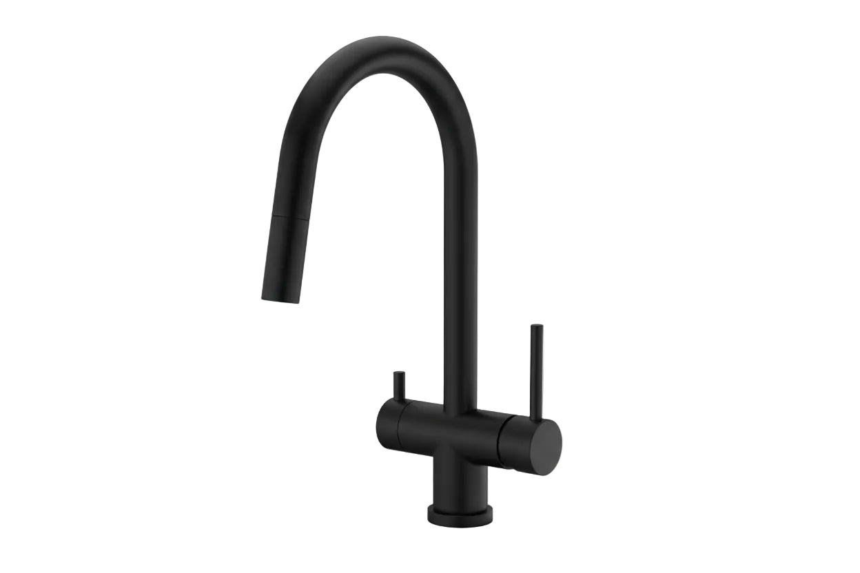 Dolomite 3 way filter tap matt black